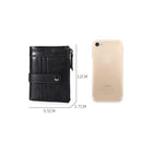 TP-199 Multi-functional Anti-theft Brush RFID Dual Zippers Leather Vertical Wallet(Coffee)