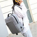 POFOKO Large-capacity Waterproof Oxford Cloth Business Casual Backpack with External USB Charging Design for 15.6 inch Laptops(Black)