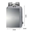 POFOKO Large-capacity Waterproof Oxford Cloth Business Casual Backpack with External USB Charging Design for 15.6 inch Laptops (Grey)