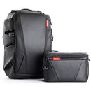 PGYTECH P-CB-020 2 in 1 Waterproof Shockproof Outdoor Dual Shoulders Backpack + Single Shoulder Bag (Black)