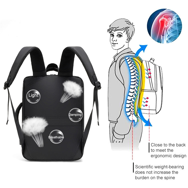 cxs-620 Multifunctional Oxford Laptop Bag Backpack (Grey)