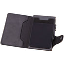 X-51 Automatically Pop-up Card Type Anti-magnetic RFID Anti-theft PU Leather Wallet with Card Slots(Black)