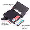 X-51 Automatically Pop-up Card Type Anti-magnetic RFID Anti-theft PU Leather Wallet with Card Slots(Black)