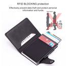 X-51 Automatically Pop-up Card Type Anti-magnetic RFID Anti-theft PU Leather Wallet with Card Slots(Black)