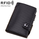 X-51 Automatically Pop-up Card Type Anti-magnetic RFID Anti-theft PU Leather Wallet with Card Slots(Carbon Fiber Black)