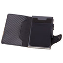 X-51 Automatically Pop-up Card Type Anti-magnetic RFID Anti-theft PU Leather Wallet with Card Slots(Carbon Fiber Black)