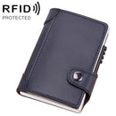 X-51 Automatically Pop-up Card Type Anti-magnetic RFID Anti-theft PU Leather Wallet with Card Slots(Blue)