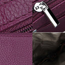 Cowhide Leather Zipper Solid Color Horizontal Card Holder Wallet RFID Blocking Coin Purse Card Bag Protect Case, Size: 11.4*7.4cm(Brown)