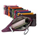 Cowhide Leather Zipper Solid Color Horizontal Card Holder Wallet RFID Blocking Coin Purse Card Bag Protect Case, Size: 11.4*7.4cm(Brown)