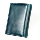 KB86 Genuine Cowhide Leather Solid Color Card Holder Wallet RFID Blocking Coin Purse Card Bag Protect Case with 5 Card Slots & Photo Frame & Business Card Position, Size: 10.6*7.6*1.8 cm(Blue)
