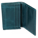 KB86 Genuine Cowhide Leather Solid Color Card Holder Wallet RFID Blocking Coin Purse Card Bag Protect Case with 5 Card Slots & Photo Frame & Business Card Position, Size: 10.6*7.6*1.8 cm(Blue)