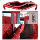 Genuine Cowhide Leather Crazy Horse Texture Dual Zipper Short Style Card Holder Wallet RFID Blocking Card Bag Protect Case for Men, Size: 12.1*9.4*2.7cm(Red)