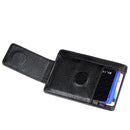 Cowhide Leather Solid Color Card Holder Wallet RFID Blocking Card Bag Protect Case with 3 Card Slots & Photo Frame, Size: 110*77*4mm(Black)