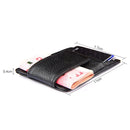 Cowhide Leather Solid Color Card Holder Wallet RFID Blocking Card Bag Protect Case with 3 Card Slots & Photo Frame, Size: 110*77*4mm(Black)