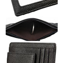 Cowhide Leather Solid Color Card Holder Wallet RFID Blocking Card Bag Protect Case with 3 Card Slots & Photo Frame, Size: 110*77*4mm(Coffee)
