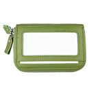 Genuine Cowhide Leather Dual Layer Solid Color Zipper Card Holder Wallet RFID Blocking Coin Purse Card Bag Protective Case with 11 Card Slots & Coin Position, Size: 11*7.5*4.5cm(Green)