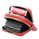 Genuine Cowhide Leather Dual Layer Solid Color Zipper Card Holder Wallet Coin Purse Card Bag Protect Case with Card Slots & Coin Position, Size: 10.5*7.0*4.0cm(Brown)