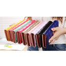 Fashion Argyles Texture Metal Crown 3-Folding Long Design PU Leather Wallet Coin Purse for Women(Dark Blue)