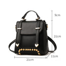 Rivet Pattern Leisure Fashion PU Double Shoulder Bag Handbag(Army Green)
