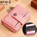 3522 Short Anti-magnetic RFID Wallet Multi-function Wallet for Ladies, with Card Slots(Pink)