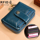 3522 Short Anti-magnetic RFID Wallet Multi-function Wallet for Ladies, with Card Slots(Blue)