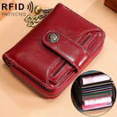 3522 Short Anti-magnetic RFID Wallet Multi-function Wallet for Ladies, with Card Slots(Red)