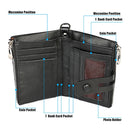 LT3529 Retro Crazy Horse Texture Double Zipper Anti-magnetic RFID Chain Wallet with Card Slots (Red)