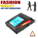 LT3529 Retro Crazy Horse Texture Double Zipper Anti-magnetic RFID Chain Wallet with Card Slots (Red)
