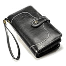 3555 Large Capacity Long Multi-function Anti-magnetic RFID Wallet Clutch for Ladies with Card Slots (Black)