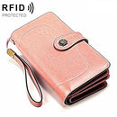 3555 Large Capacity Long Multi-function Anti-magnetic RFID Wallet Clutch for Ladies with Card Slots (Pink)