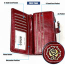 3555 Large Capacity Long Multi-function Anti-magnetic RFID Wallet Clutch for Ladies with Card Slots (Blue)