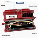3555 Large Capacity Long Multi-function Anti-magnetic RFID Wallet Clutch for Ladies with Card Slots (Blue)