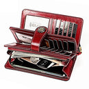 3555 Large Capacity Long Multi-function Anti-magnetic RFID Wallet Clutch for Ladies with Card Slots (Red)