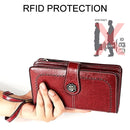 3555 Large Capacity Long Multi-function Anti-magnetic RFID Wallet Clutch for Ladies with Card Slots (Yellow)
