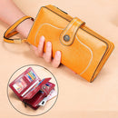 3555 Large Capacity Long Multi-function Anti-magnetic RFID Wallet Clutch for Ladies with Card Slots (Brown)