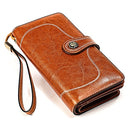 3555 Large Capacity Long Multi-function Anti-magnetic RFID Wallet Clutch for Ladies with Card Slots (Brown)