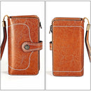 3555 Large Capacity Long Multi-function Anti-magnetic RFID Wallet Clutch for Ladies with Card Slots (Brown)