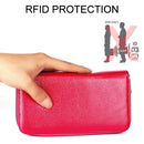 KB196 Top-grain Leather Large Capacity Multi-function 36-Bit Anti-magnetic RFID Organ Card Package Wallet(Black)