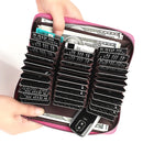 KB196 Top-grain Leather Large Capacity Multi-function 36-Bit Anti-magnetic RFID Organ Card Package Wallet(Pink)