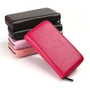 KB196 Top-grain Leather Large Capacity Multi-function 36-Bit Anti-magnetic RFID Organ Card Package Wallet(Rose Red)