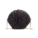 Shell Shape Fashion Sequined Single Shoulder Crossbody Bag (Black)