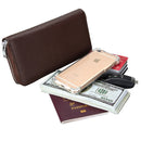 Antimagnetic RFID Genuine Leather Passport / Card Holder / Car Keys Package(Coffee)