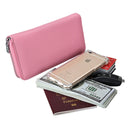 Antimagnetic RFID Genuine Leather Passport / Card Holder / Car Keys Package(Pink)