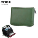 Antimagnetic RFID Multi-functional Genuine Leather Card Package(Army Green)