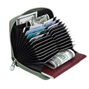 Antimagnetic RFID Multi-functional Genuine Leather Card Package(Army Green)