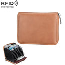 Antimagnetic RFID Multi-functional Genuine Leather Card Package(Amber)