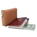 Antimagnetic RFID Multi-functional Genuine Leather Card Package(Amber)