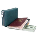 Antimagnetic RFID Multi-functional Genuine Leather Card Package(Green)