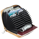 Antimagnetic RFID Multi-functional Genuine Leather Card Package(Yellow)