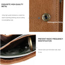 8231 Antimagnetic RFID Men Fashion Crazy Horse Textyure Genuine Leather Wallet Card Bag(Brown)